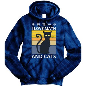 I Love Math And Cats Tie Dye Hoodie