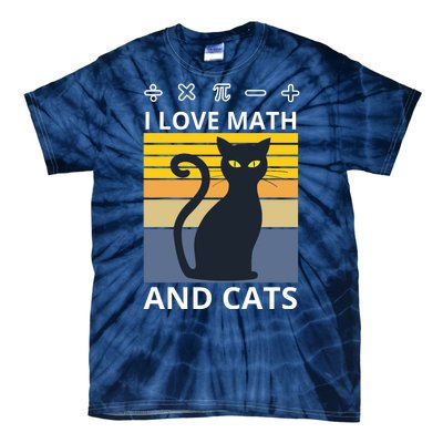 I Love Math And Cats Tie-Dye T-Shirt