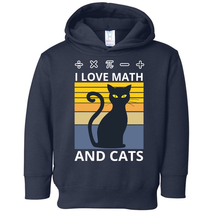 I Love Math And Cats Toddler Hoodie