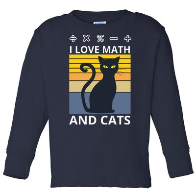 I Love Math And Cats Toddler Long Sleeve Shirt