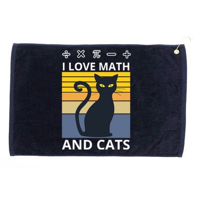 I Love Math And Cats Grommeted Golf Towel