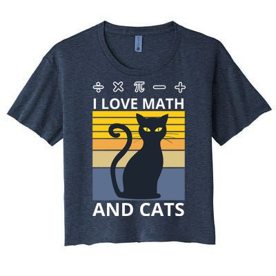 I Love Math And Cats Women's Crop Top Tee