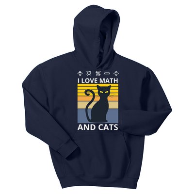 I Love Math And Cats Kids Hoodie