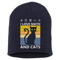 I Love Math And Cats Short Acrylic Beanie