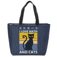 I Love Math And Cats Zip Tote Bag