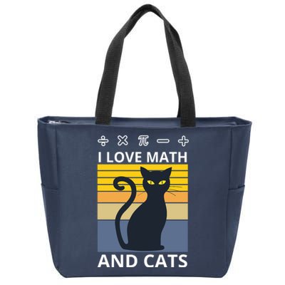 I Love Math And Cats Zip Tote Bag