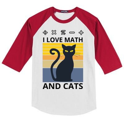 I Love Math And Cats Kids Colorblock Raglan Jersey