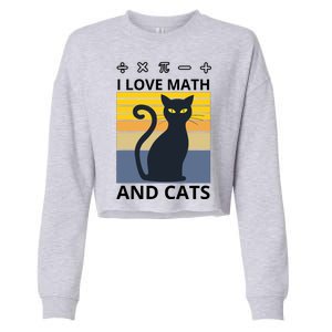 I Love Math And Cats Cropped Pullover Crew