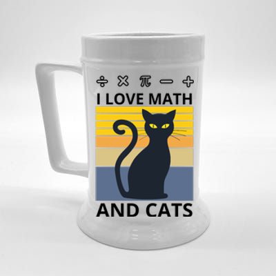 I Love Math And Cats Beer Stein