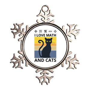 I Love Math And Cats Metallic Star Ornament