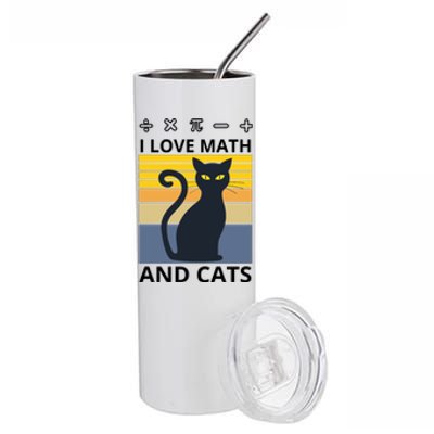 I Love Math And Cats Stainless Steel Tumbler