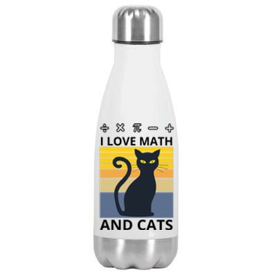 I Love Math And Cats Stainless Steel Insulated Water Bottle