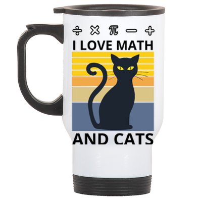 I Love Math And Cats Stainless Steel Travel Mug