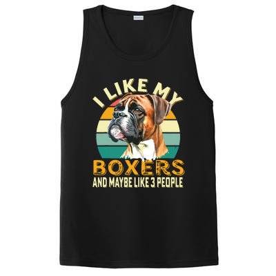 I Like My Boxers Maybe 3 People Retro Dog Lovers Owners PosiCharge Competitor Tank