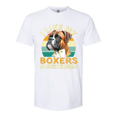 I Like My Boxers Maybe 3 People Retro Dog Lovers Owners Softstyle® CVC T-Shirt