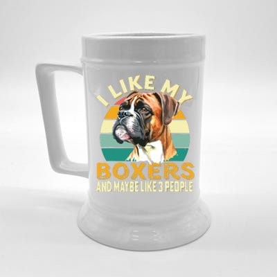 I Like My Boxers Maybe 3 People Retro Dog Lovers Owners Beer Stein