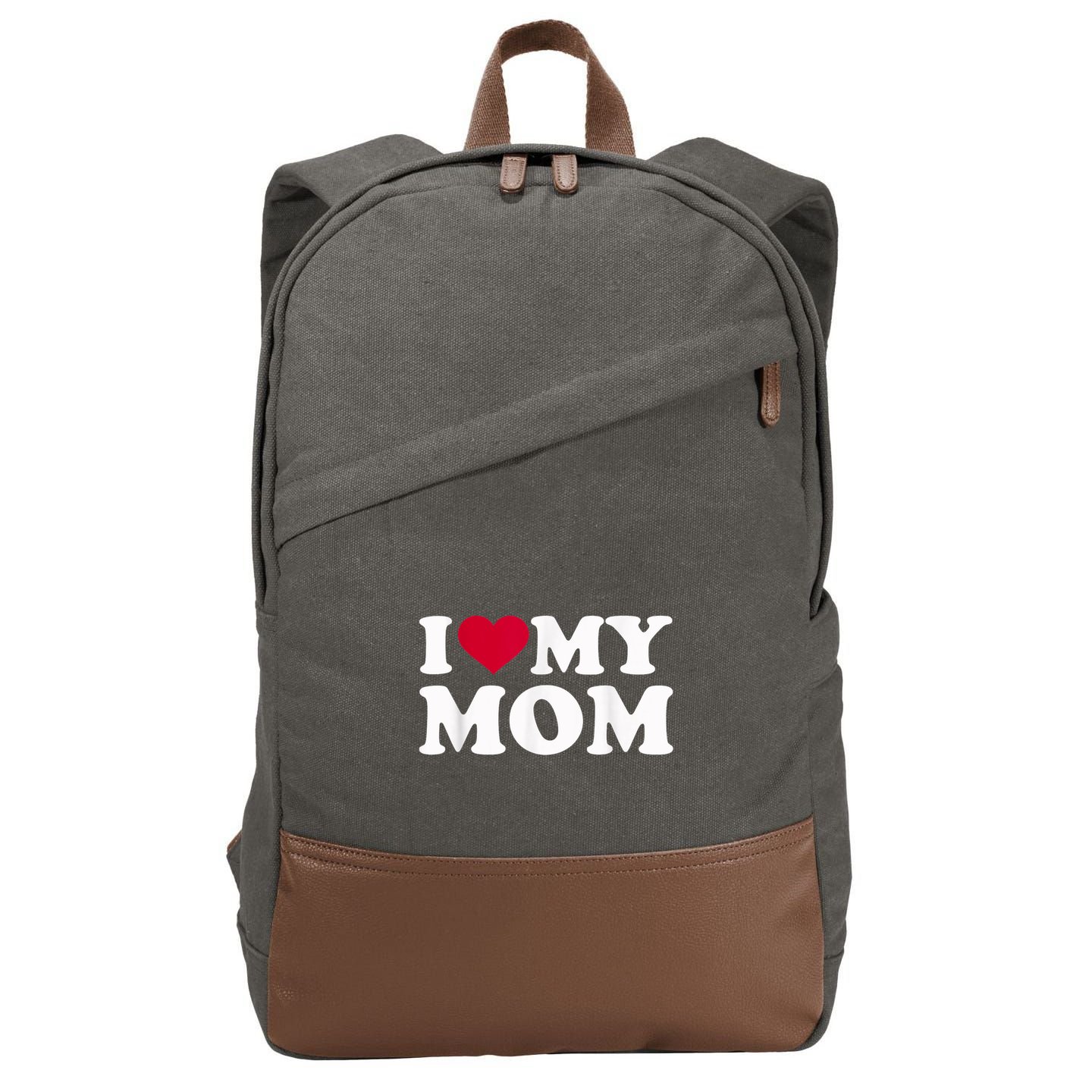 I Love My Mother Cotton Canvas Backpack
