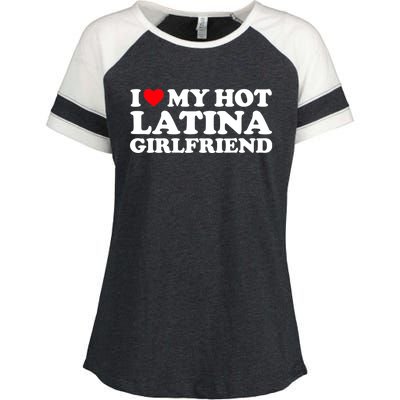 I Love My Hot Latina Girlfriend I Heart My Hot Latina GF Enza Ladies Jersey Colorblock Tee