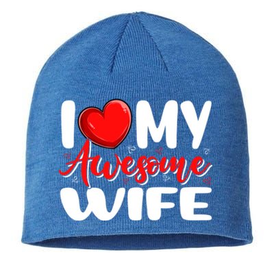 I Love My Awesome Funny Wife Funny Valentines Day Couple Great Gift Sustainable Beanie