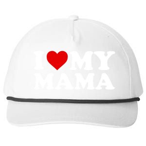 I Love My Mama Mom Gift Red Heart Great Gift Snapback Five-Panel Rope Hat