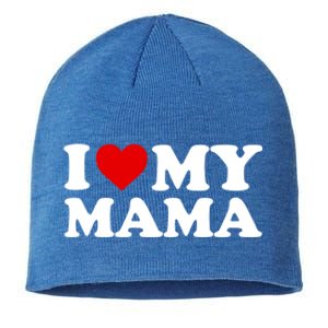 I Love My Mama Mom Gift Red Heart Great Gift Sustainable Beanie