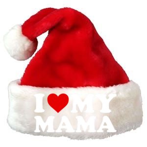 I Love My Mama Mom Gift Red Heart Great Gift Premium Christmas Santa Hat