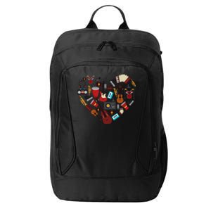 I Love Music Musical Instruments Heart Teacher Musician Gift City Backpack