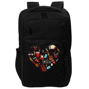 I Love Music Musical Instruments Heart Teacher Musician Gift Impact Tech Backpack