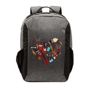 I Love Music Musical Instruments Heart Teacher Musician Gift Vector Backpack