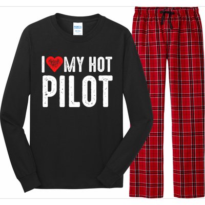 I Love My Hot Pilot Gift Long Sleeve Pajama Set