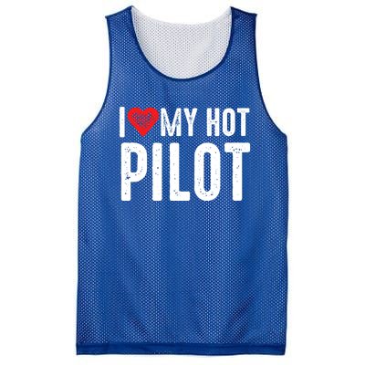 I Love My Hot Pilot Gift Mesh Reversible Basketball Jersey Tank