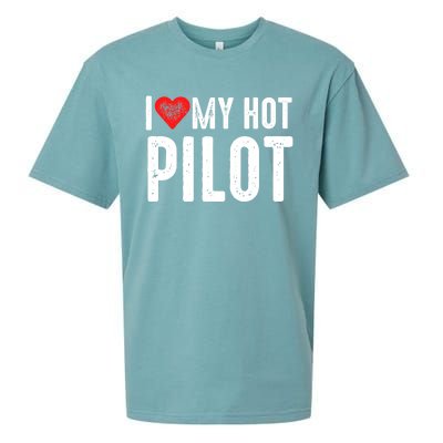 I Love My Hot Pilot Gift Sueded Cloud Jersey T-Shirt