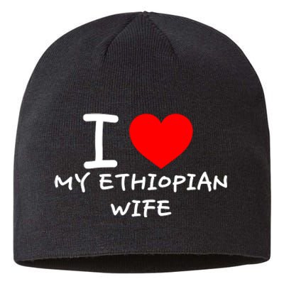 I Love My Ethiopian Wife Funny Heart Sustainable Beanie