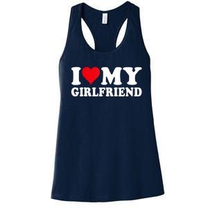 I Love My Girlfriend I Heart My Girlfriend I Love My GF Women's Racerback Tank