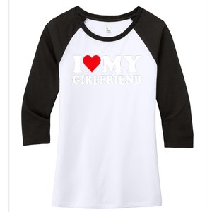 I Love My Girlfriend I Heart My Girlfriend I Love My GF Women's Tri-Blend 3/4-Sleeve Raglan Shirt