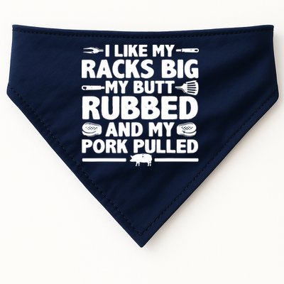 I Like My Racks Big My Butt Rubbed & Pork Pulled BBQ USA-Made Doggie Bandana