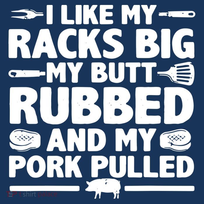I Like My Racks Big My Butt Rubbed & Pork Pulled BBQ Pom Pom 12in Knit Beanie