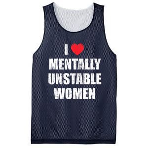 I Love Mentally Unstable Women Mesh Reversible Basketball Jersey Tank