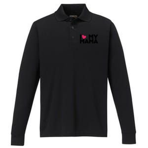 I Love My Mama Tee I Heart My Mama Funny Family Gift Performance Long Sleeve Polo