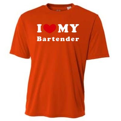 I Love My Bartender I Heart My Bartender Meaningful Gift Cooling Performance Crew T-Shirt