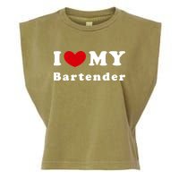 I Love My Bartender I Heart My Bartender Meaningful Gift Garment-Dyed Women's Muscle Tee