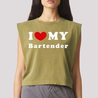 I Love My Bartender I Heart My Bartender Meaningful Gift Garment-Dyed Women's Muscle Tee