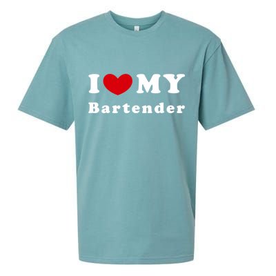 I Love My Bartender I Heart My Bartender Meaningful Gift Sueded Cloud Jersey T-Shirt