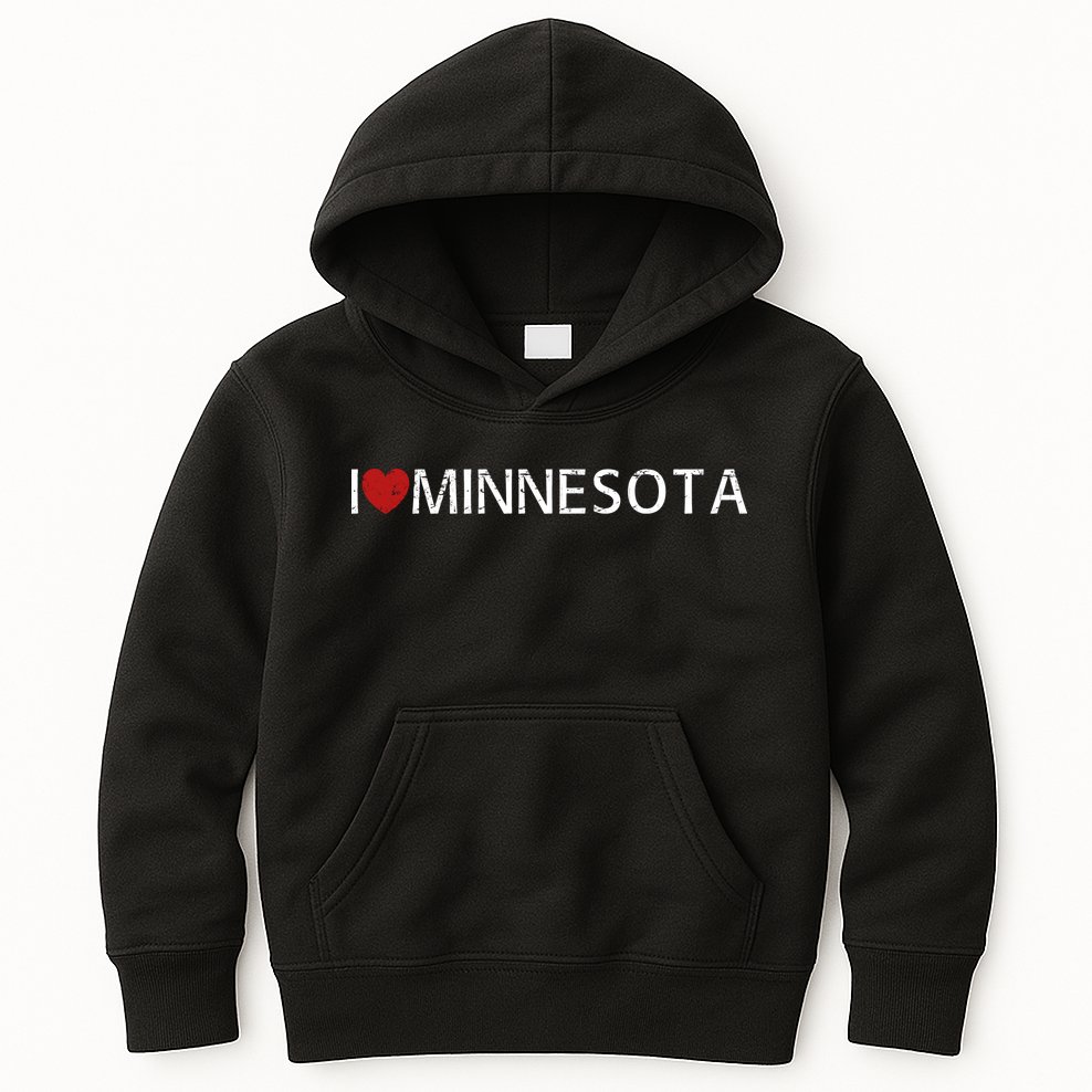 I Love Minnesota Kids Hoodie
