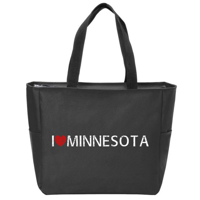 I Love Minnesota Zip Tote Bag