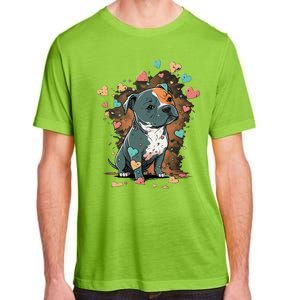 I Love My Staffordshire Bull Terrier Dog Valentines Day Gift Adult ChromaSoft Performance T-Shirt