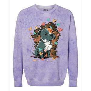 I Love My Staffordshire Bull Terrier Dog Valentines Day Gift Colorblast Crewneck Sweatshirt