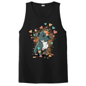 I Love My Staffordshire Bull Terrier Dog Valentines Day Gift PosiCharge Competitor Tank