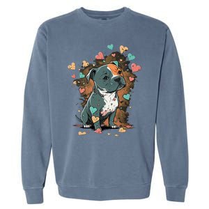 I Love My Staffordshire Bull Terrier Dog Valentines Day Gift Garment-Dyed Sweatshirt