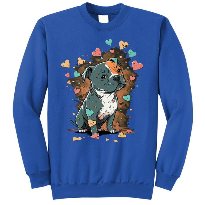 I Love My Staffordshire Bull Terrier Dog Valentines Day Gift Sweatshirt